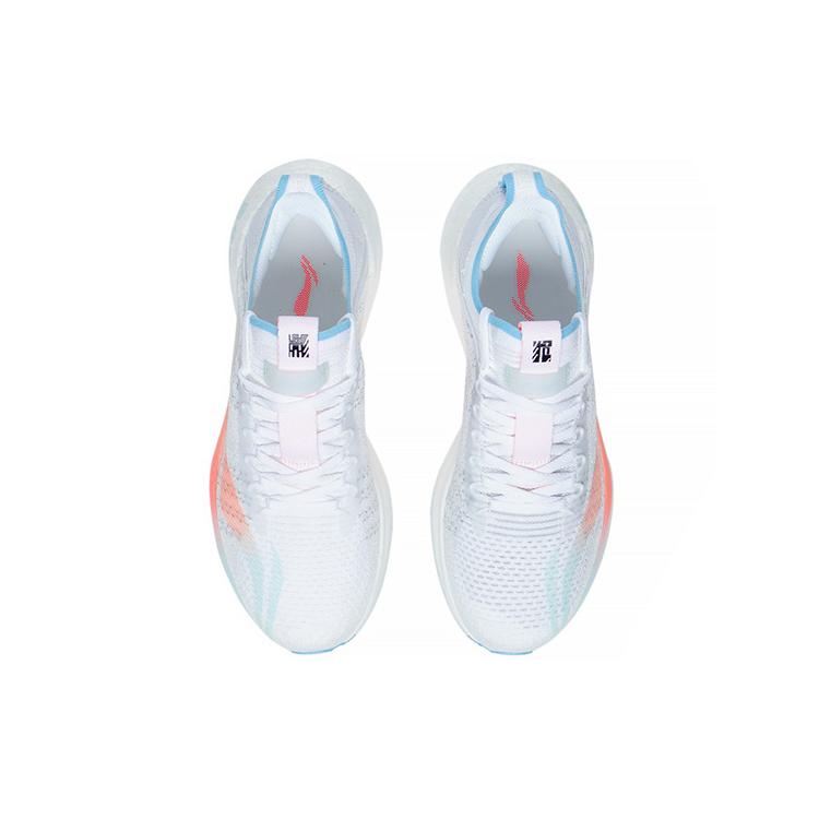 Li Ning Shadow Essential Breathable Low Top Running Shoes Women's White Orange Blue ARRS004-7