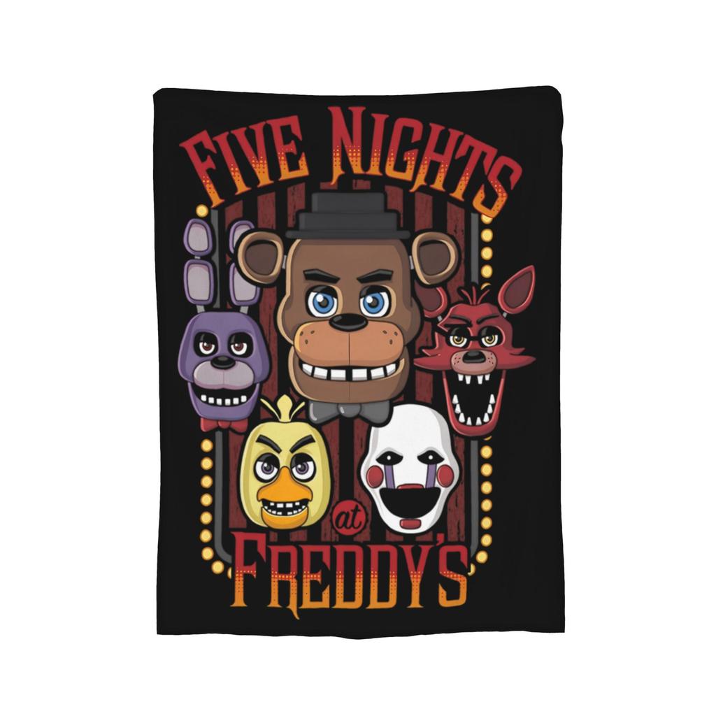 FNAF At Freddys Blanket Velvet Spring Autumn Multifunction Super Warm Throw Blanket for Bedding Travel Quilt