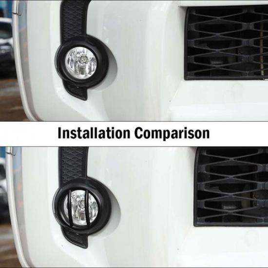 2x Black Fog Light Lamp Guard Protector Cover Trim for 4Runner SR5/TRD Pro 2014+