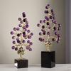 Crystal Sculpture Colored Grape Vine Metal Handicraft Artificial Plant Sculpture Metal Figurine Home Decoration Accessories