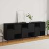 Sideboard Set of 3 Black Oak Effect 60 x 35 x 70 cm