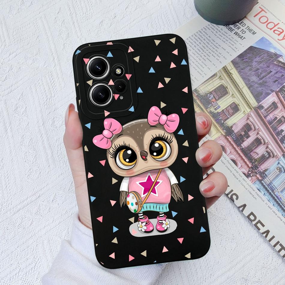 Case For Xiaomi Redmi Note 12 12S 4G 5G Patterned Full Protection Soft Liquid Silicone Cartoon Cover For Redmi Note 12 S Funda