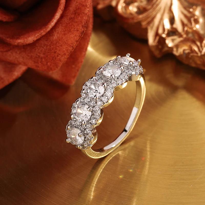 925 Silver-plated Shiny White Zircon Women's Ring High Quality Party Engagement Wedding Jewelry Gift