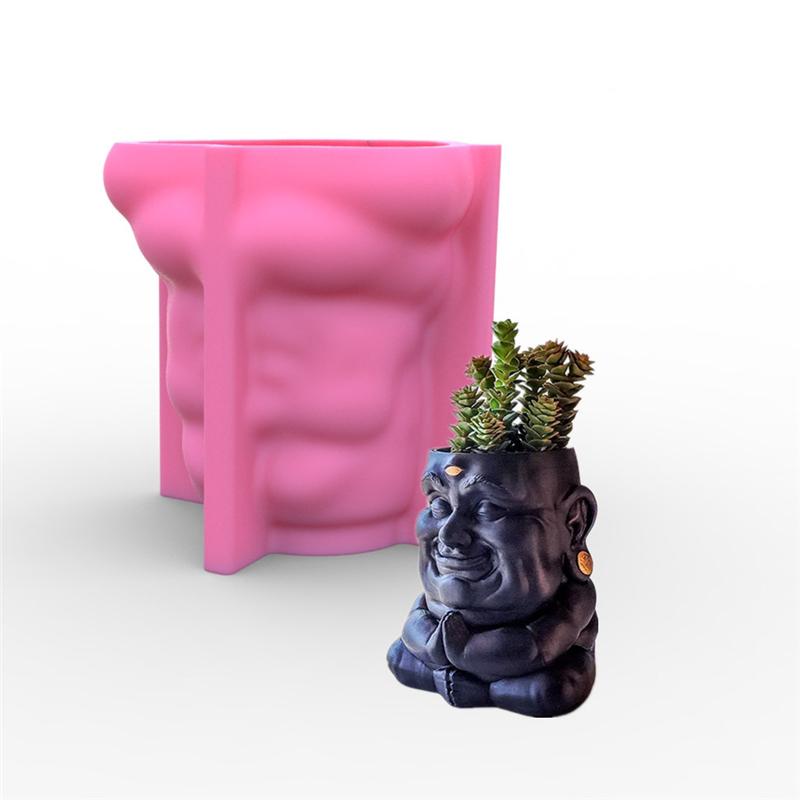 3D Silicone Molds Smiley Stump Silica Gel Mould Succulent Plant Pot Home Decor DIY Cactus Plaster Clay Resin Craft Tools