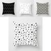 Premium Polyester Peach Skin Geometric Cushion Cover In Black White Gray For Elegant Touch