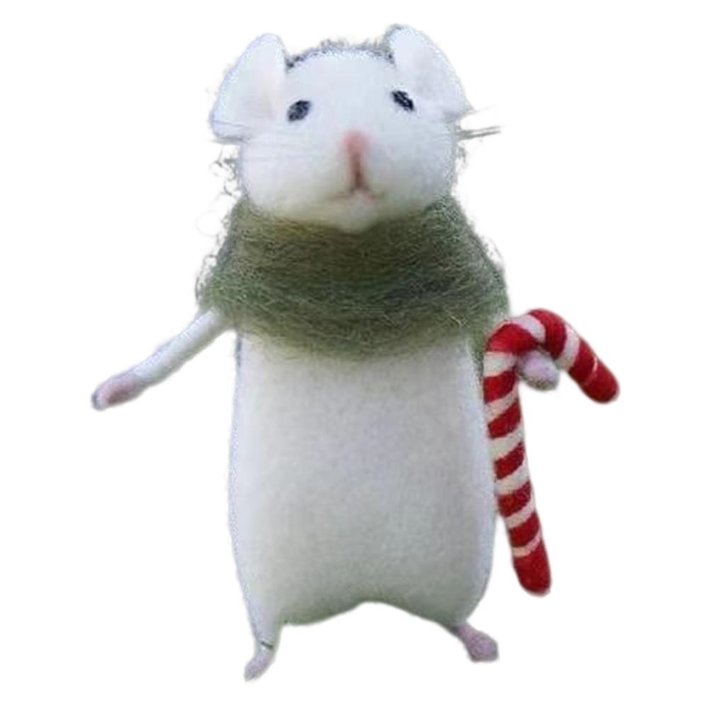 Halloween Pumpkins Mouse Toy Wool Felt Handmade DIY Needle Felting Car Decoration WWO66