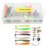 66 Stück Angelzubehör-Set Angelzubehör-Set mit Tacklebox inklusive T-Tail Weichköder Offset
