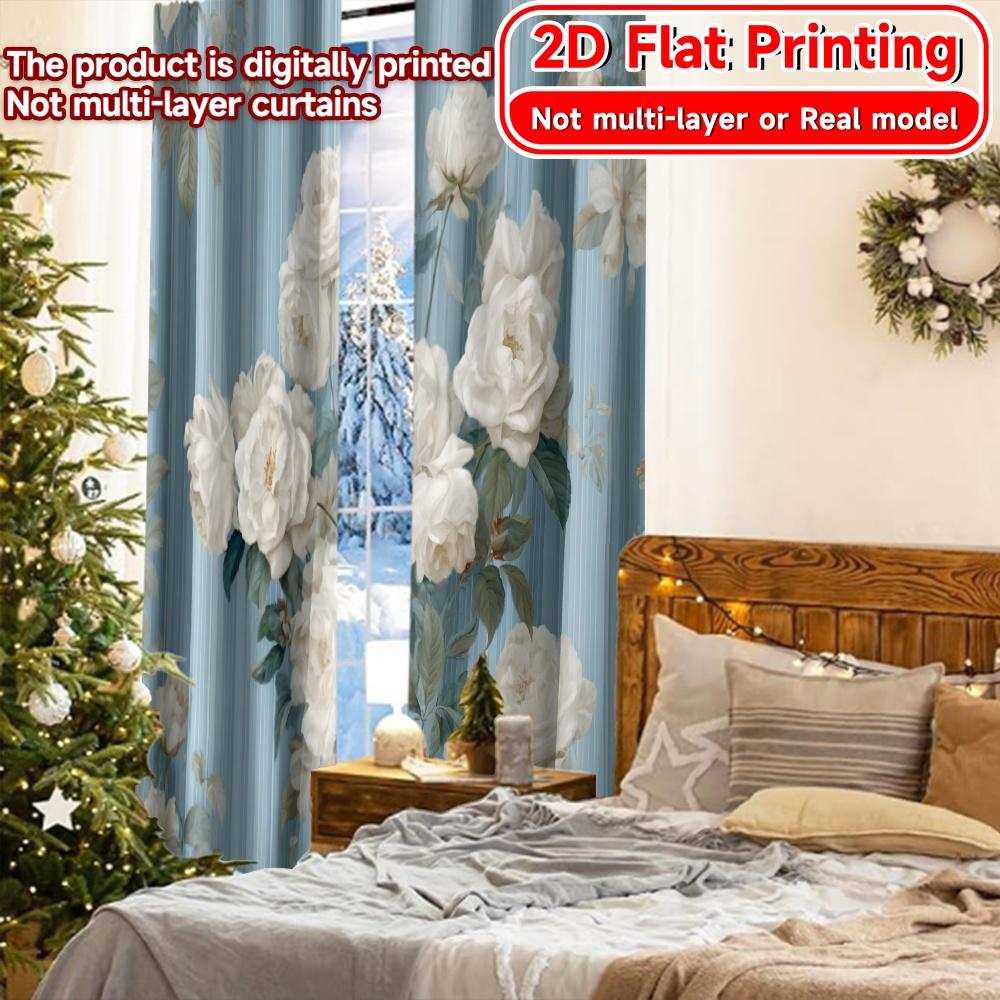 2D Flat Printing  2pcs Dreamy Oasis Contemporary Modern Curtains Prints Light Filtering Curtains Versatile All for Bedroom