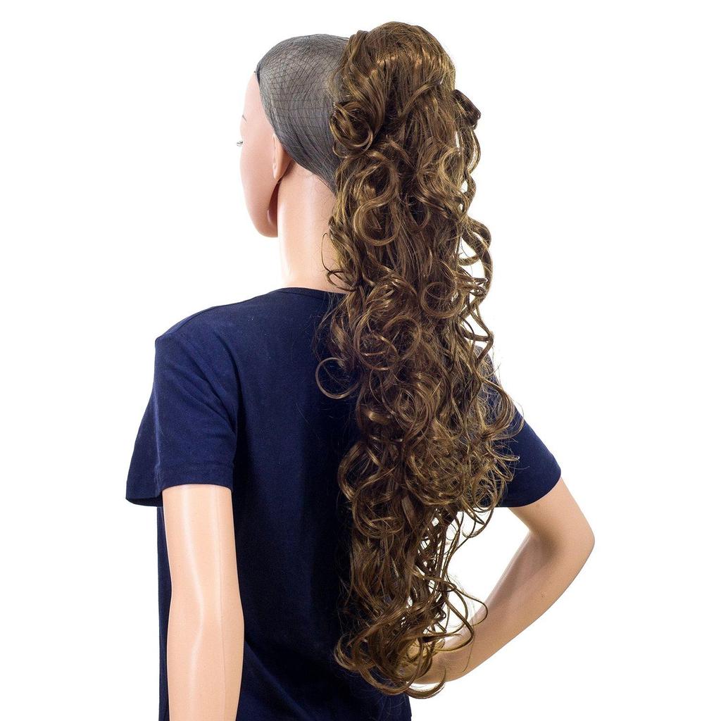 30 Inch Long Messy Curls Claw Clip Ponytail Extensions Synthetic Drawstring Curly Hairpiece Jaw Clip Hair Extensions for Women