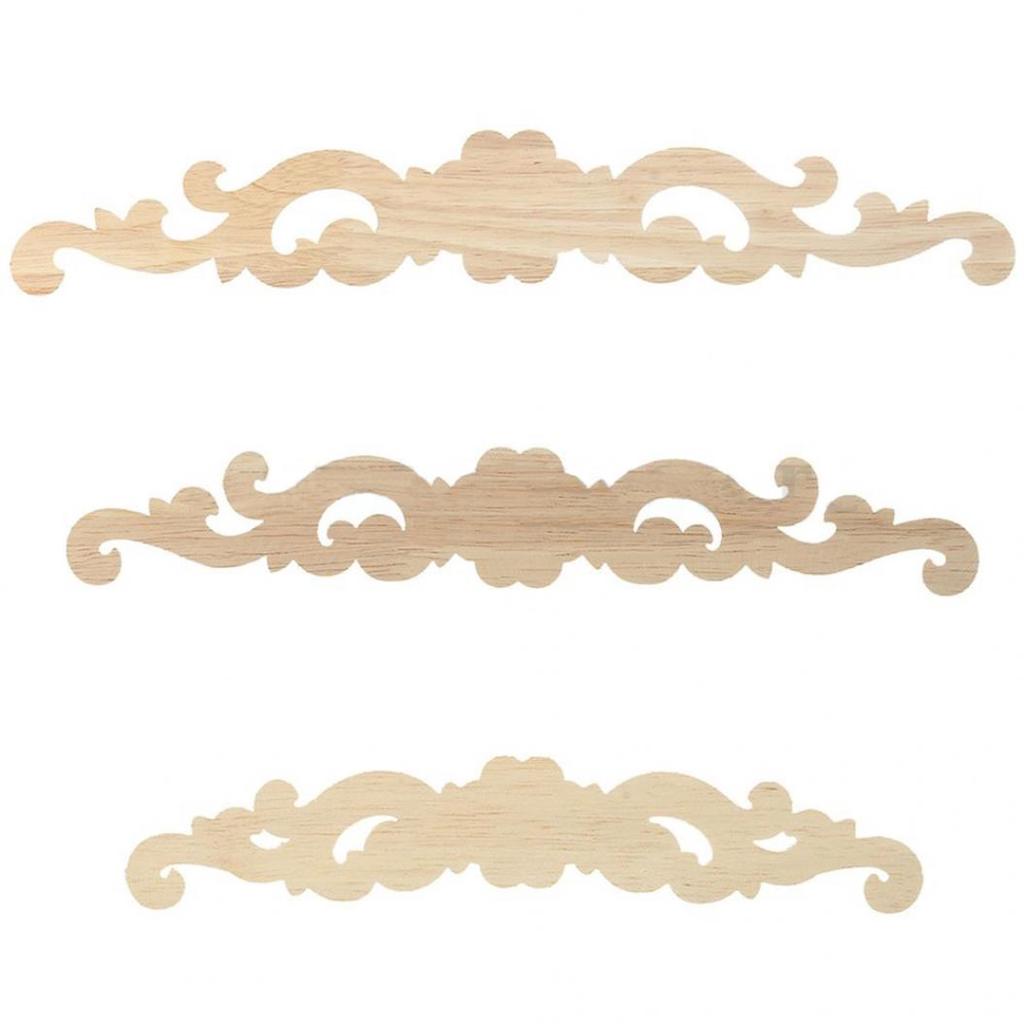 1/4" Oak Wood Carved Corner Onlay – Decorative Applique For Furniture, Cabinets, Doors