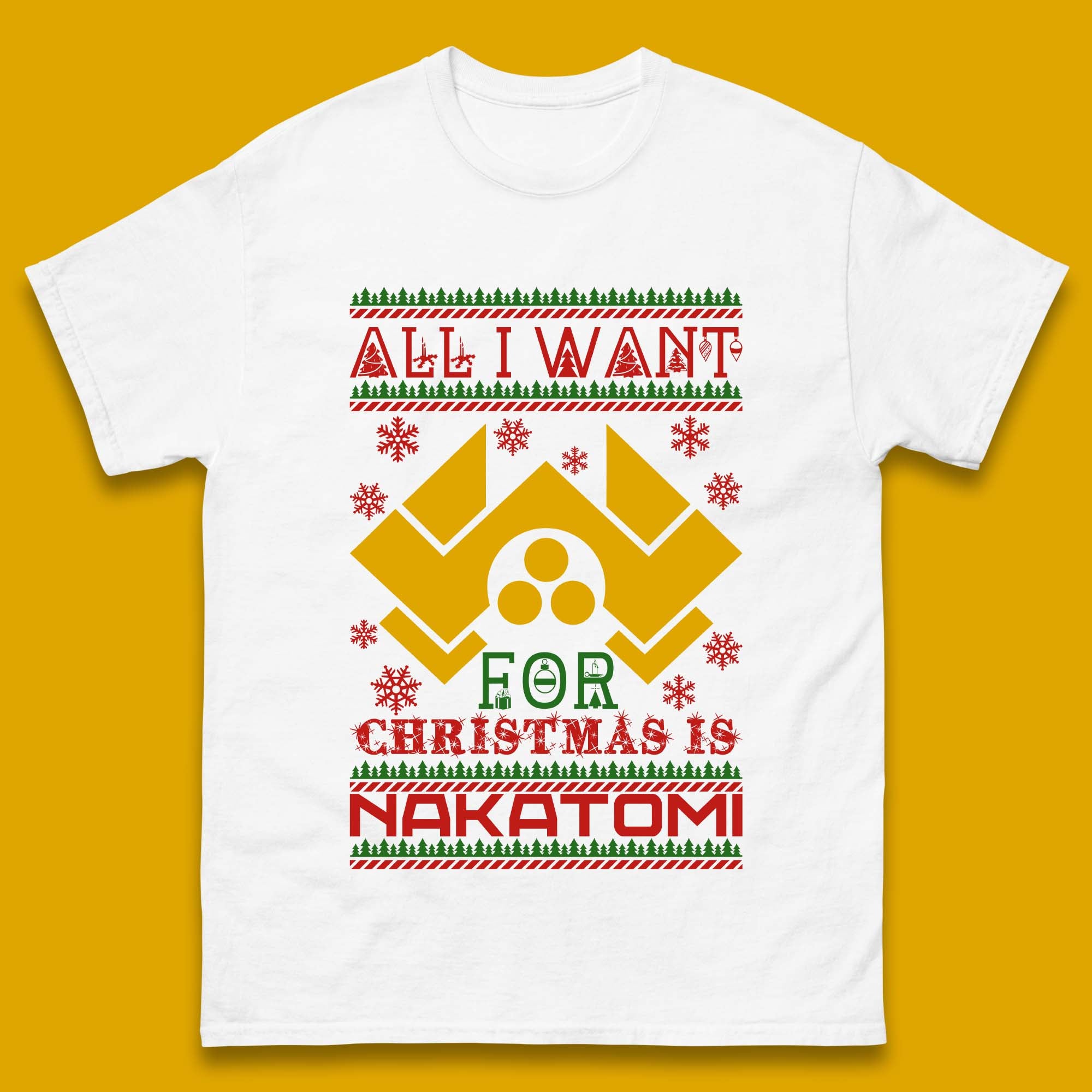 Want Nakatomi For Christmas Mens T-Shirt Womens Tops Tees XL