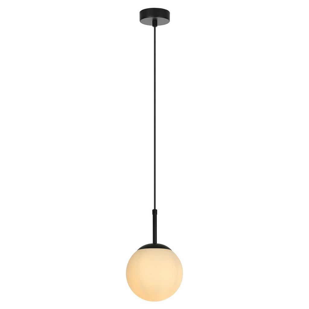 Lampa Wisząca Minimalistyczna Szklana Biała Kula Czarna 1Xe14 10W Dorado Light Prestige