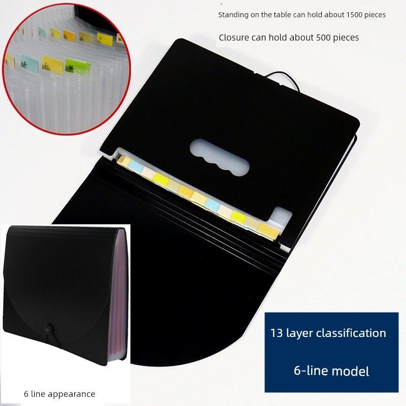 A4 Folder Large Capacity Desktop Storage File Handbag Multi-Layer Classification Materials Expanding File Multi-Functional Office Supplies