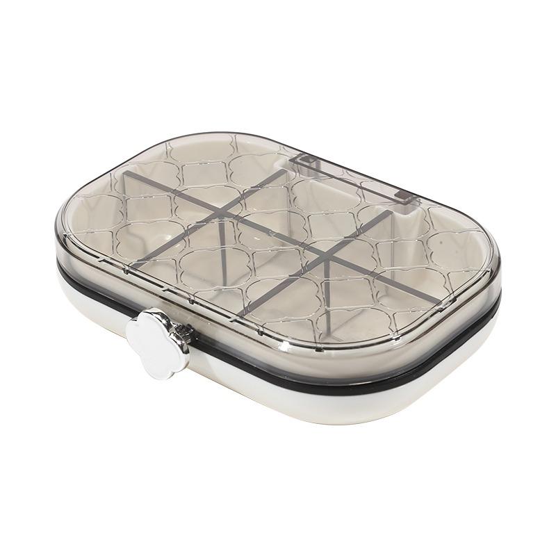 1Pc Compartment Sealed Storage Box Moisture-proof Jewelry Sealed Organizer Transparent Portable Compartment Sealed Pill Box