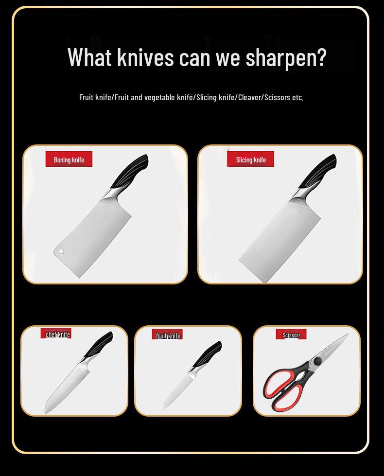 Multifunctional Four-Stage Diamond Knife Sharpener - Household Kitchen Whetstone Gadget