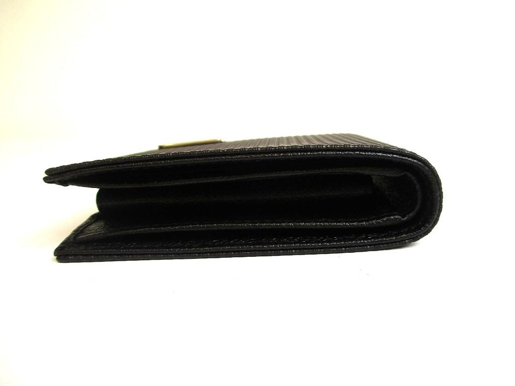 Authentic BVLGARI Black Leather Coationg Canvas Mirerige Bifold Wallet #a797  Refurbished