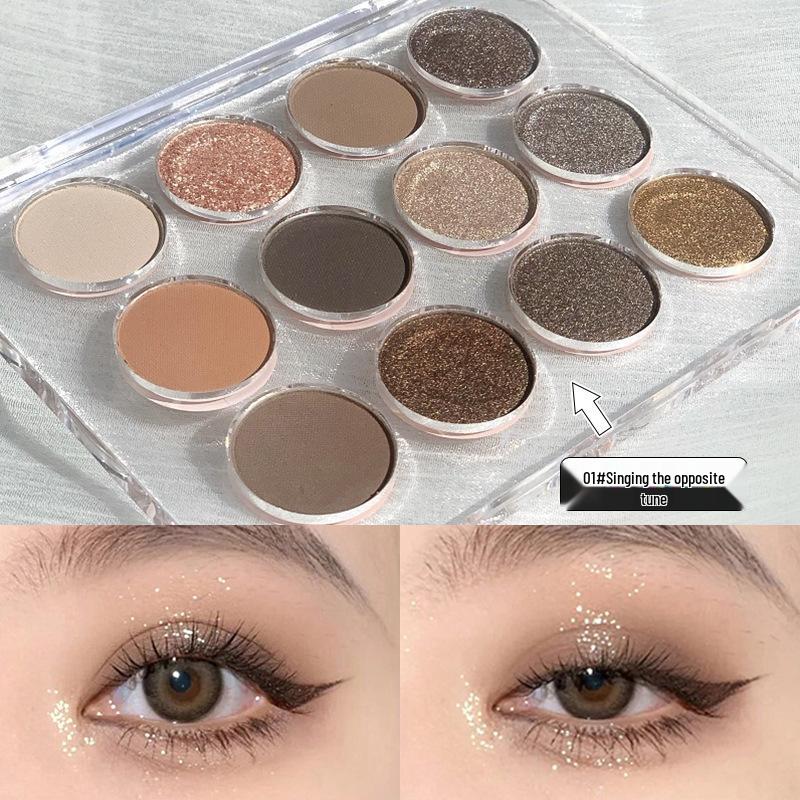 Palette Occhi Economica da 12 Colori: Perlescente, Opaco, Tè al Latte, Toni della Terra
