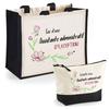 Duo Jute Tote Bag and Exceptionnel Administrative Assistant Pouch Birthday Christmas Gift | Shopping Bag Makeup Pouch Shopping