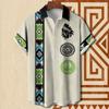 Vintage Ethnic Patterns 3D Print Beach Hawaii Shirts For Men Casual Turndown Collar Short Sleeve Beach Button Shirt Men's Shirts