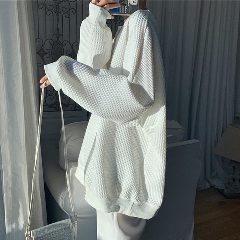 Men's Spring and Autumn Solid Color Casual Sweater Students Loose Simple Lazy Wind  T-shirt