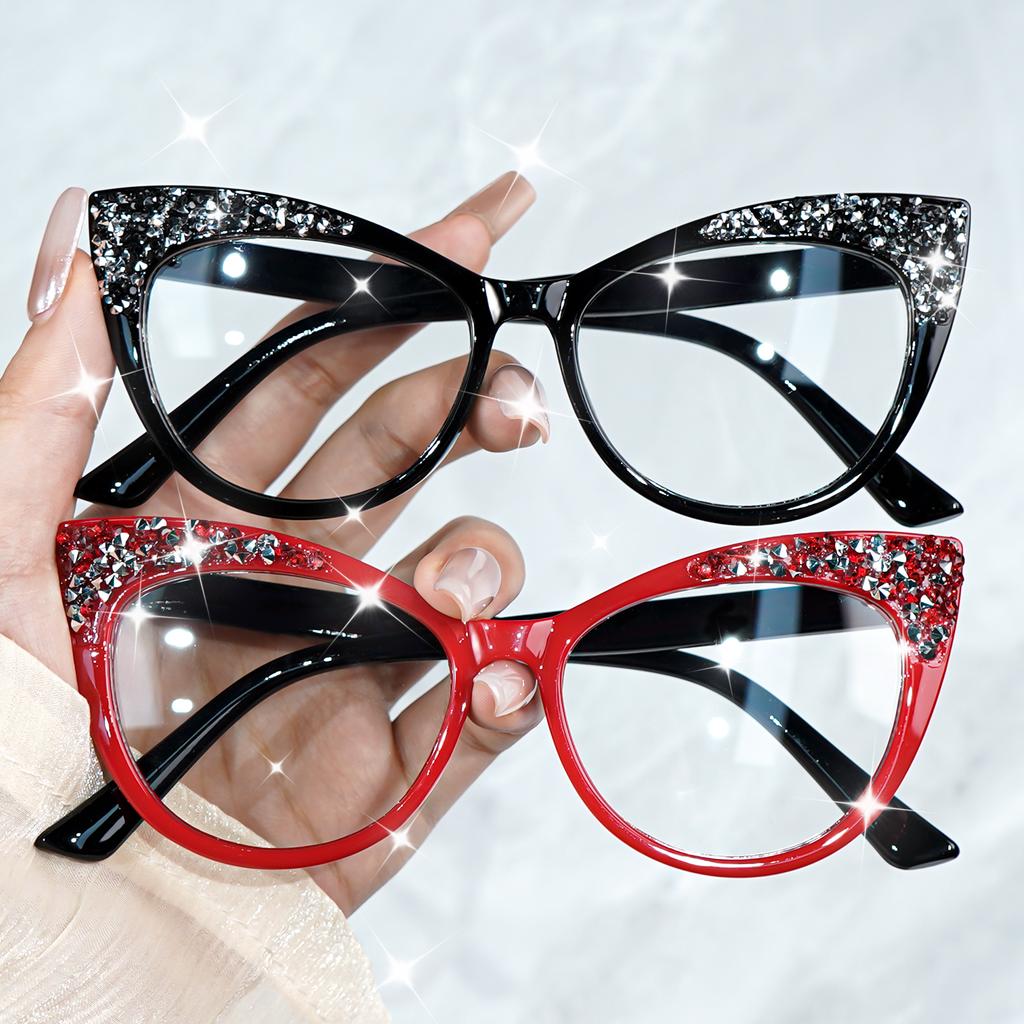 Chic Retro Cat-Eye Glasses for Women Men Full Frame Fashion Glasses Decorative Daily Wear
