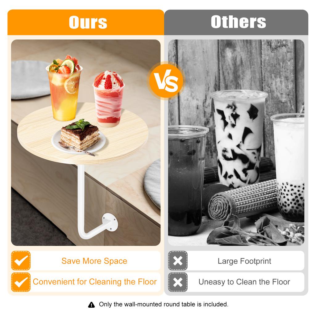 Wandmontierter Thekentisch in Holzfarbe, L-förmiger Kaffeetisch aus ökologischer Platte, Bartisch 40*45cm/35*45cm für Cafés, Balkone