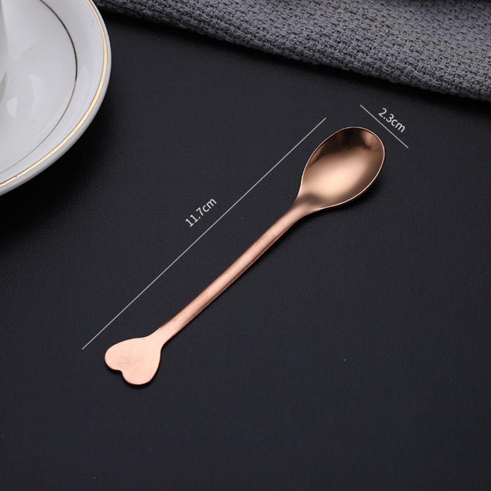 6PCS Love Handle Mini Tea Spoon Household Coffee Spoon New Dessert Spoon  Bar Accessories