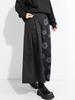 2025 Autumn Asymmetrical Wide-Leg Retro Patchwork Culottes: Women's Casual Dark Style