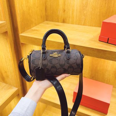 New Lacey20 Shoulder Messenger Bag Retro Trend Coated Leather Cylinder Bag Pen Holder Bag