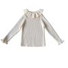 Mädchen Winter Strickpullover mit französischem Rüschenkragen