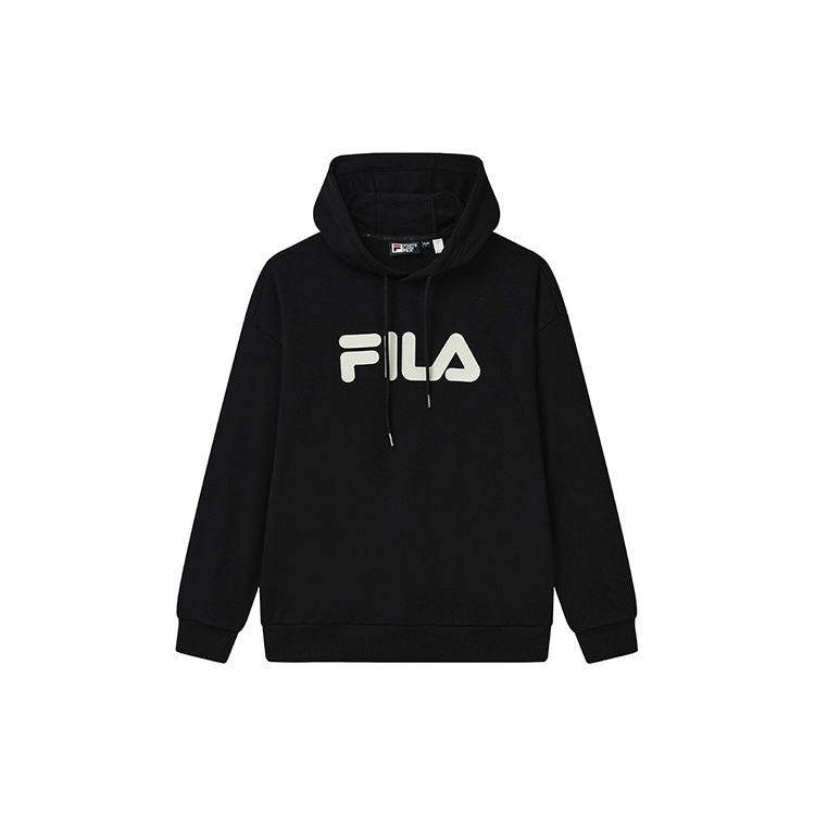 FILA Casual Loose Simple Classic Logo Hoodie Unisex Hoodies Black F51U238298F-BK