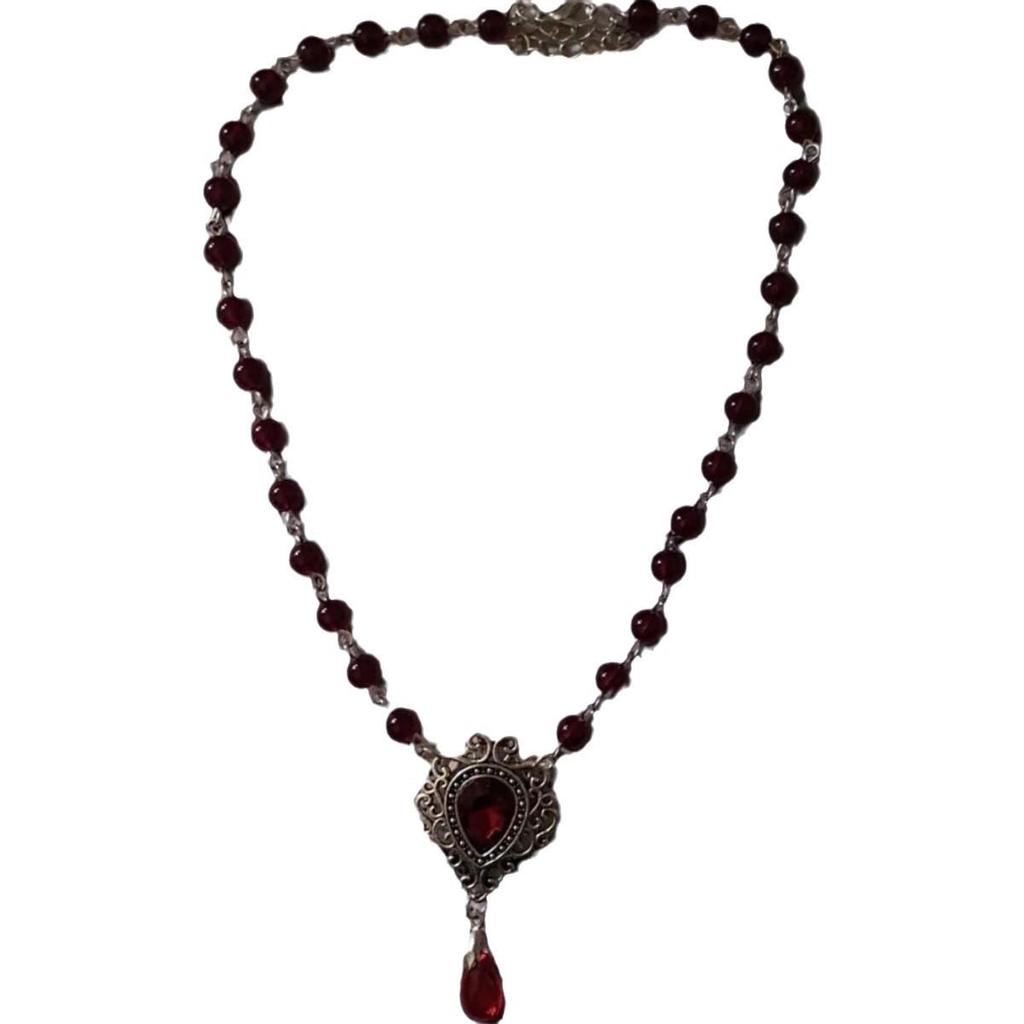 Victorian Gothic Rose Charm Necklace - Romantic Renaissance Jewelry for Women