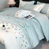 Exquisite Embroidered Cotton Luxury Bedding Set - Butterfly Design