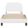 Vidaxl LED Bed Frame, White, 90X190 Cm, Faux Leather