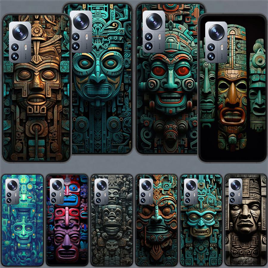 Aztec Maya Stone Phone Case For Xiaomi Poco X7 F6 F5 Pro F7 14 Ultra Mi 15 11 Lite F3 M6 M5S M4 11T 10T Pro Cover Capa