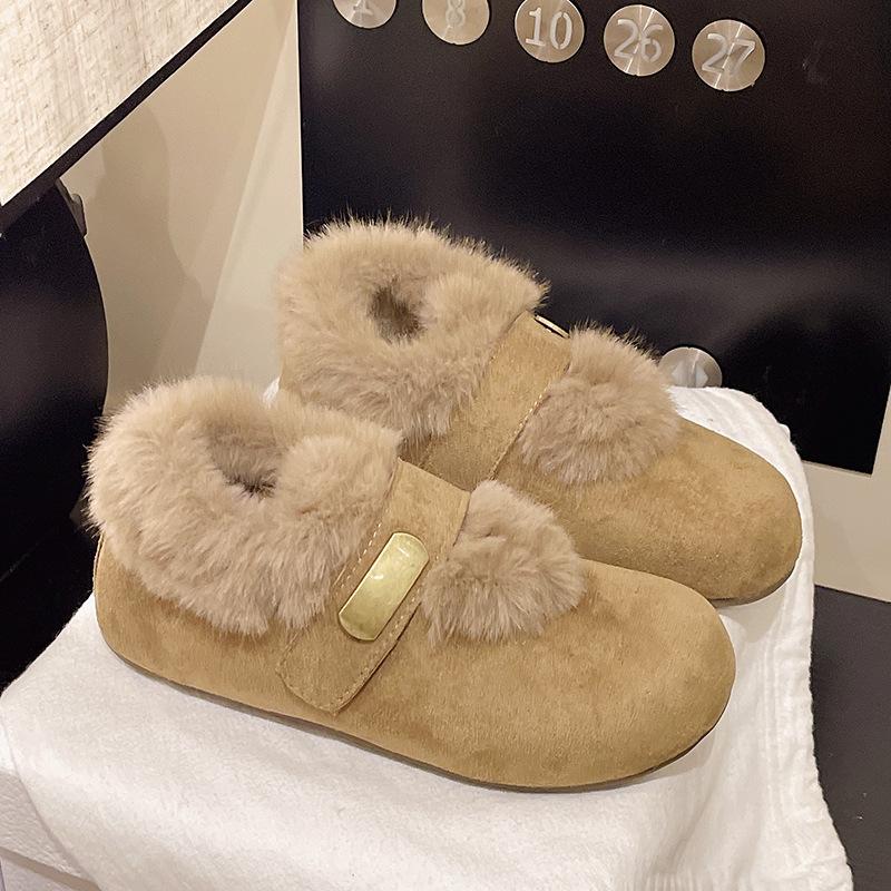 Women's large size soft elastic winter warm cold padded snow boots non-slip wear outdoor leisure sports cotton shoes