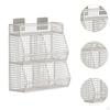 Hanging Kitchen Basket Fruit Four Grids Modern Lightweight Wall Mount Organizer for