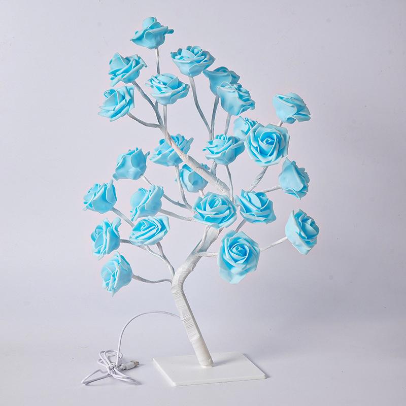 Table Lamp Lights Rose Flower Tree Usb Night Lights Home Decoration Parties Xmas Christmas Wedding Bedroom Decor Rose Lamp