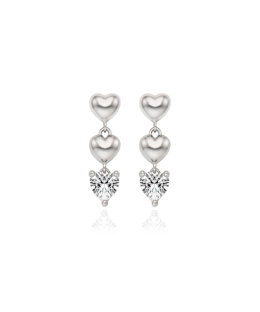 Stonehenge Silver Heart Drop Earrings Sc25B13E