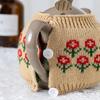 LONGDON HOMEONE Cute Acrylic Knit Tea Set for London Pottery, 2-Cup Size, Gift (Brown House)