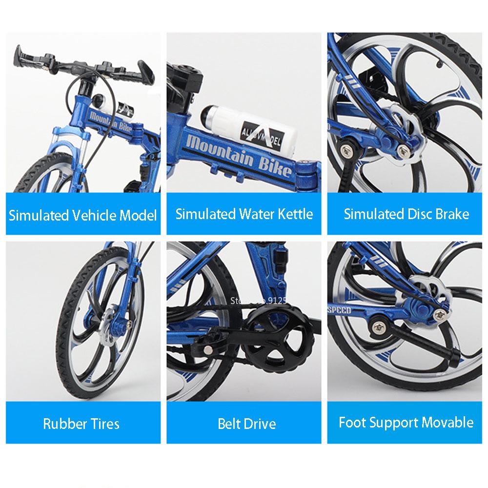 1:Model terénního skládacího jízdního kola v měřítku 8, hračka, slitina, odlévaný pod tlakem, kloubové řízení, gumové pneumatiky, modely závodních aut, dárky