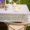 High-end Embroidered French Lace Tablecloth Organza White Table Linen Vintage Table Runner Desktop Background