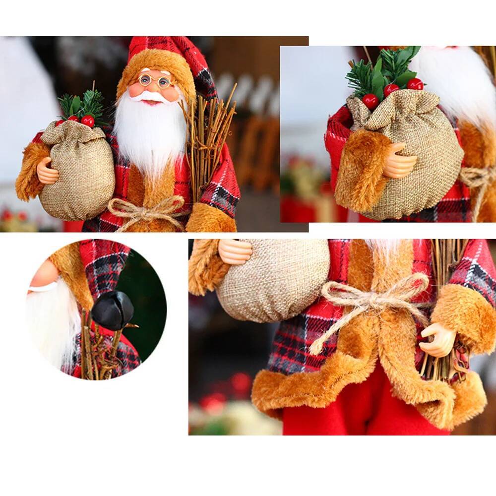 2025 Giant 30cm Christmas Santa Claus Plush Doll Decoration Navidad Party Decor Outdoor Garden Home Xmas Ornaments New Year Gift