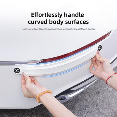 2Pcs Car Front Rear Bumper Scratch Protector Spoiler Rubber Sticker For LS LC IS350 ES300 GS350 CT200h GX460 LX570 RX500h