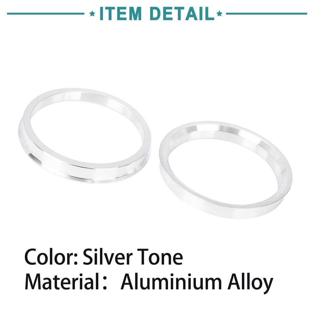 ACROPIX 72.6-64.1 mm Hub Centering Ring Silver Tone 4pcs