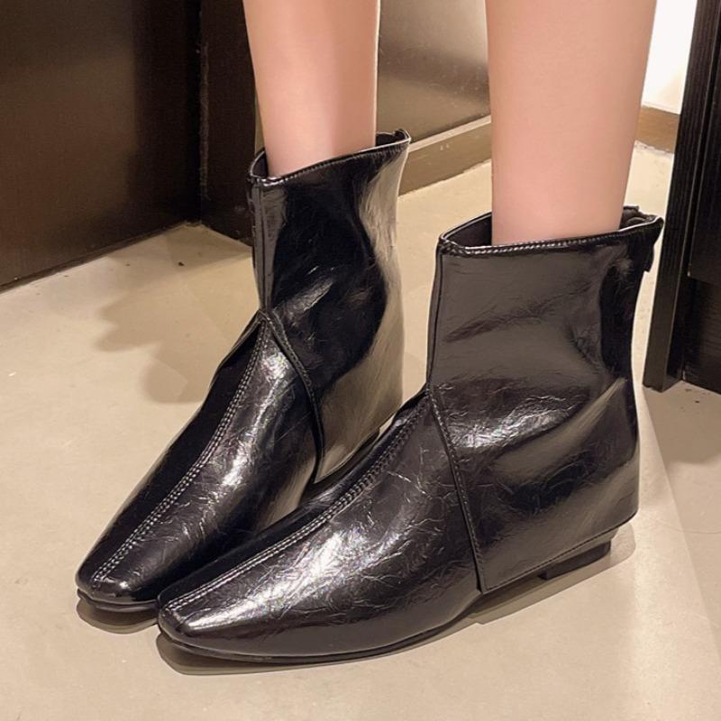 

Pointed Toe Women Ankle Short Boots Flats Fashion Goth Walking Shoes Winter New Trend Casual Cozy Woman Chelsea Botas Mujer 40