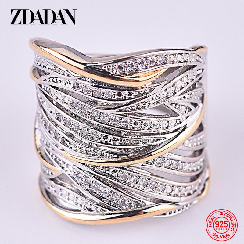

925 Sterling Silver Braided Finger Ring for Women Jewelry Party Gift 6