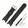 WRISTARMOR 25mm Nylon Strap for Casio SGW-100/SGW-200/GW-3000B/GW-3500B, Leather Watch Band, 18mm Black