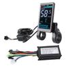  Ebikes Controller, 36V 48V 250W 350W Aluminum Alloy Brushless Motor Controller 3 Mode Control with LCD Display for Electric Scooter Bike 