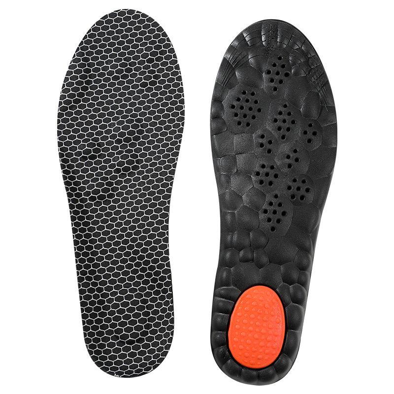 1Pair Graphene 4D PU Shoe Insoles, High‑Elastic Shock Absorbing Cloud Feel Cushion, Breathable Sweat Absorbing Odor Control